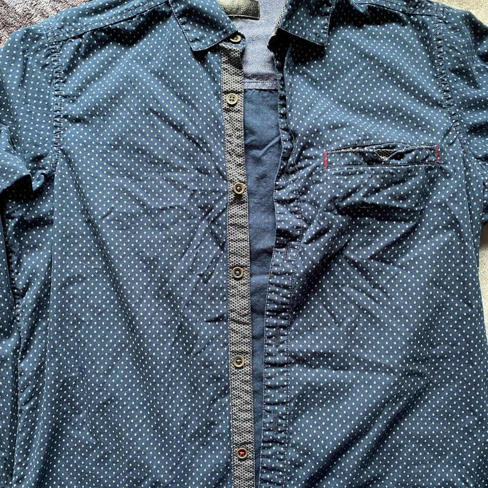 Men's Blue Polka Dot Shirt